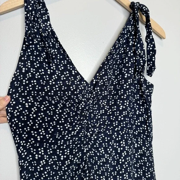 Diane Von Furstenberg Emma Crepe-Blend Midi Dress Size 8 Tie Shoulder Sleeveless - Picture 5 of 11